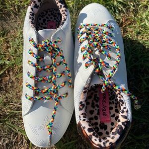 Betsey Johnson White Platform Sneakers